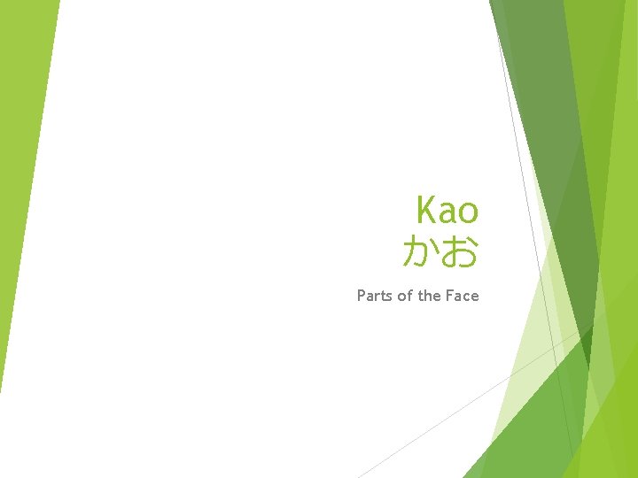 Kao かお Parts of the Face 