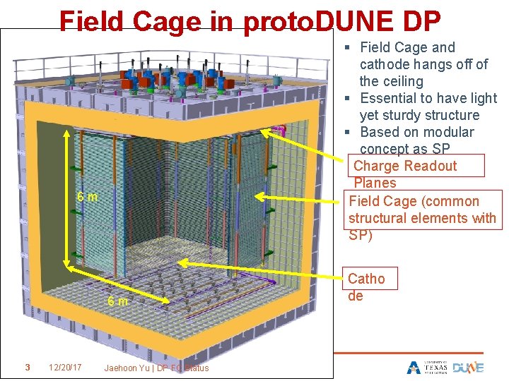 Field Cage in proto. DUNE DP § Field Cage and cathode hangs off of