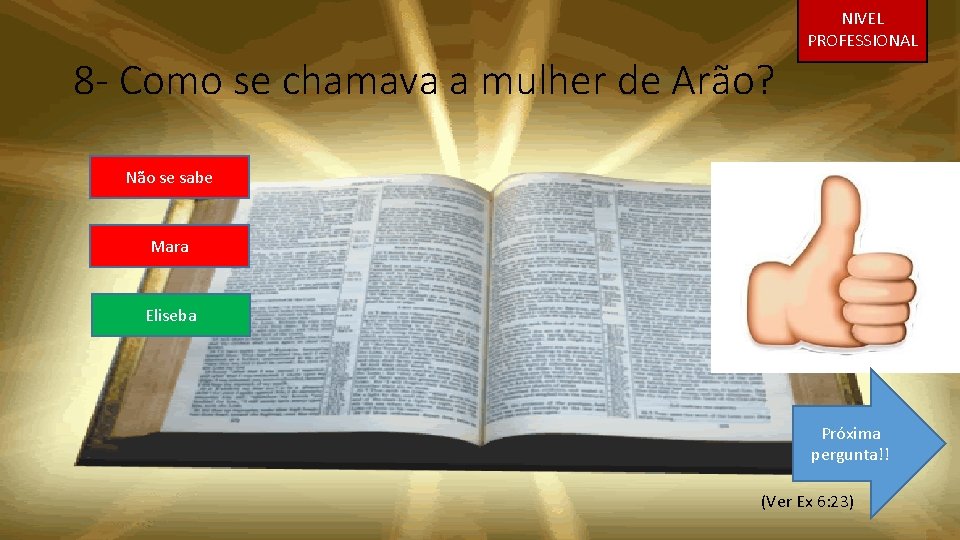 NIVEL PROFESSIONAL 8 - Como se chamava a mulher de Arão? Não se sabe