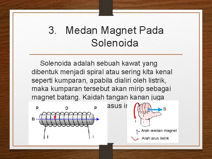 3. Medan Magnet Pada Solenoida adalah sebuah kawat yang dibentuk menjadi spiral atau sering