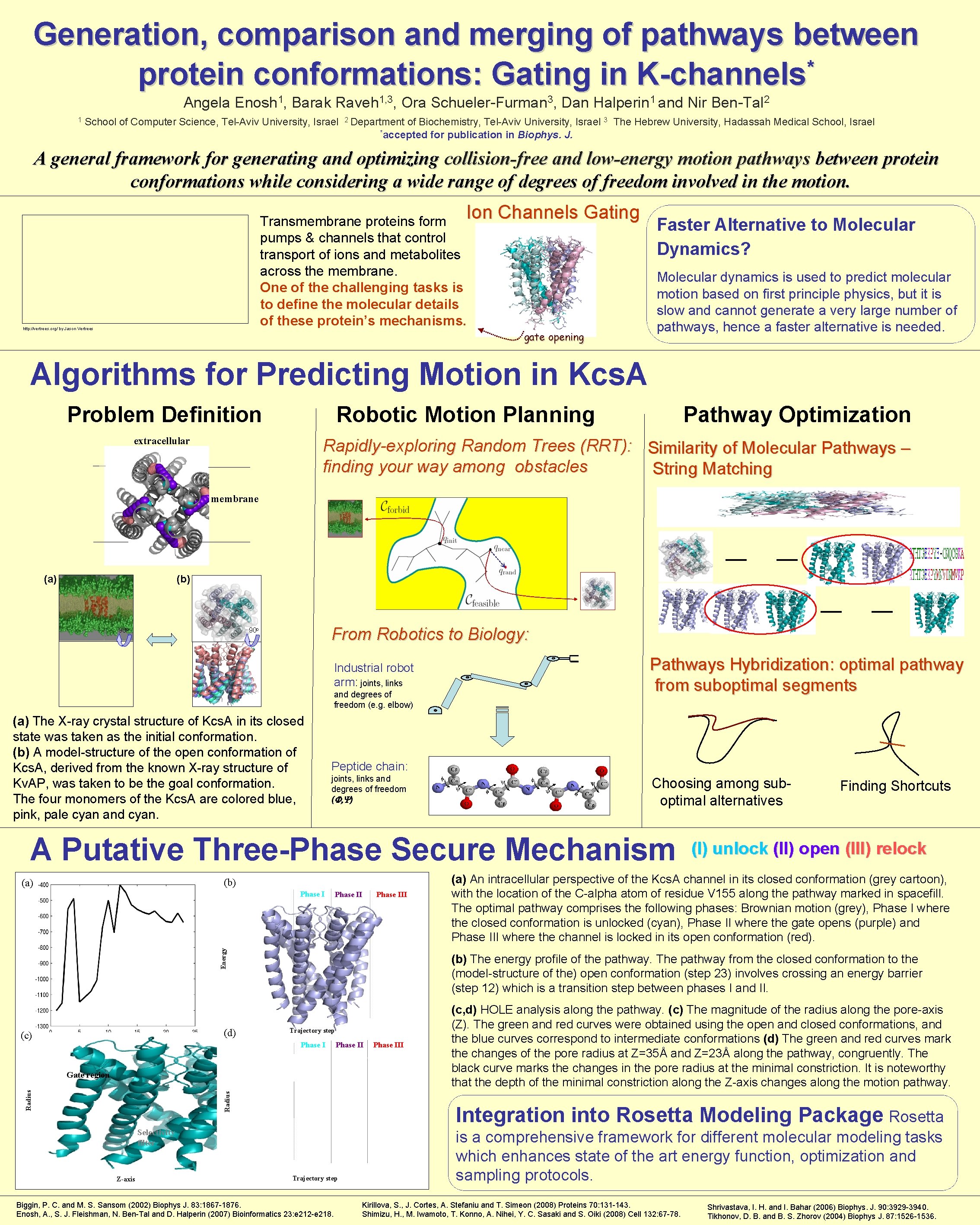 Generation, comparison and merging of pathways between * protein conformations: Gating in K-channels Angela
