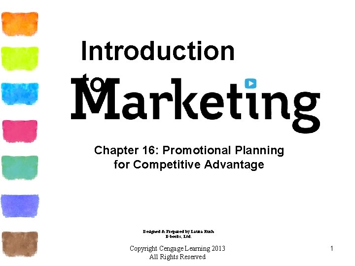 Introduction to Chapter 16: Promotional Planning for Competitive Advantage Designed & Prepared by Laura