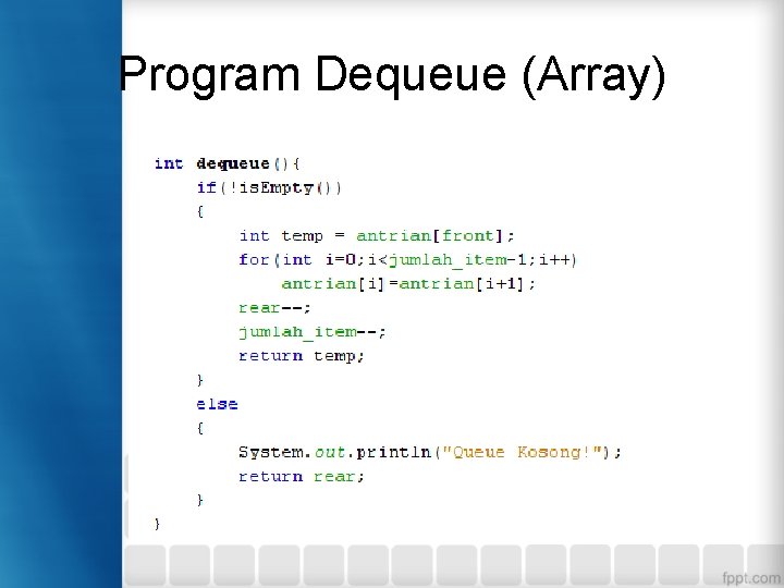 Program Dequeue (Array) 
