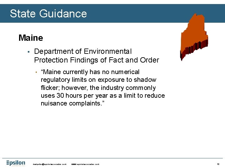 State Guidance Maine § Department of Environmental Protection Findings of Fact and Order •