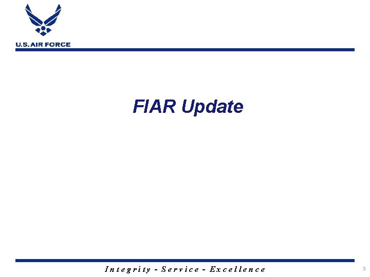 FIAR Update Integrity - Service - Excellence 3 