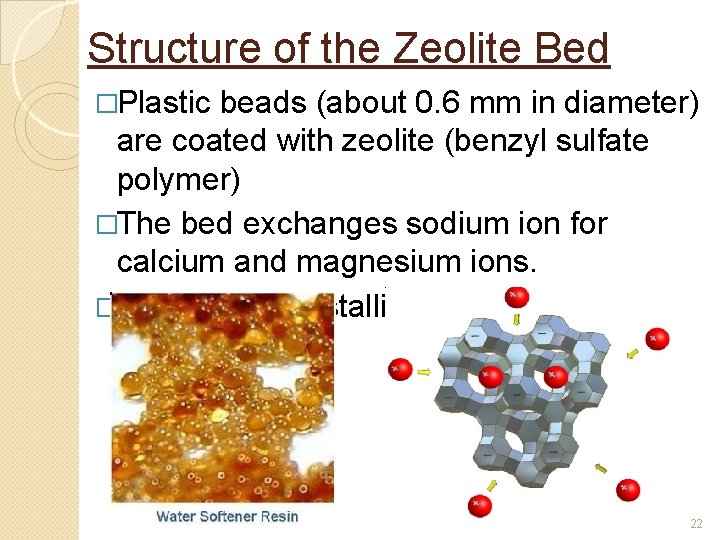 Structure of the Zeolite Bed �Plastic beads (about 0. 6 mm in diameter) are Structure of the Zeolite Bed �Plastic beads (about 0. 6 mm in diameter) are
