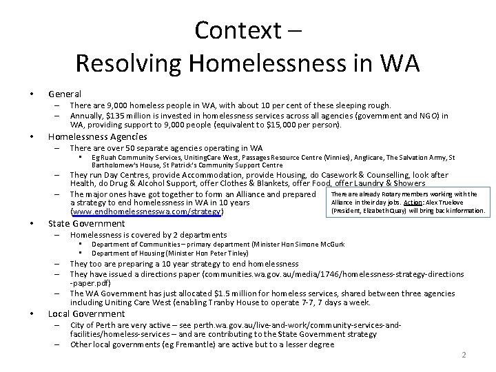Rotary District 9455 Homeless Hub Strategic Directions Paper