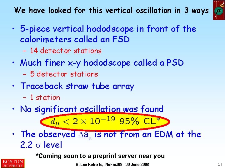 We have looked for this vertical oscillation in 3 ways m • 5 -piece