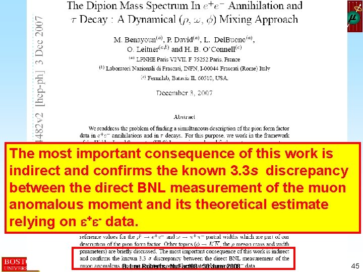 m The most important consequence of this work is indirect and confirms the known