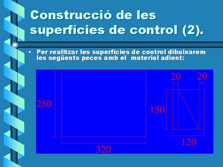 Construcció de les superfícies de control (2). • Per realitzar les superfícies de control