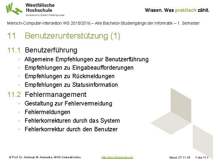 Wissen. Was praktisch zählt. Mensch-Computer-Interaktion WS 2015/2016 – Alle Bachelor-Studiengänge der Informatik – 1.