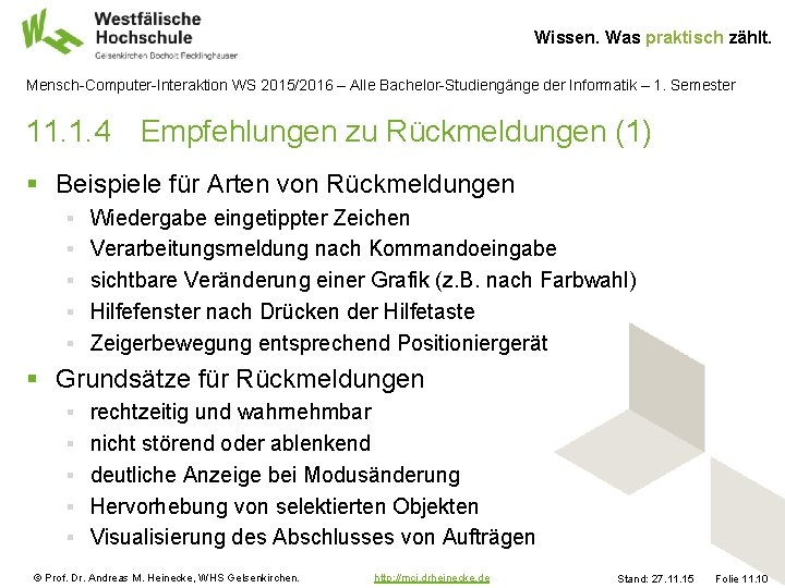 Wissen. Was praktisch zählt. Mensch-Computer-Interaktion WS 2015/2016 – Alle Bachelor-Studiengänge der Informatik – 1.