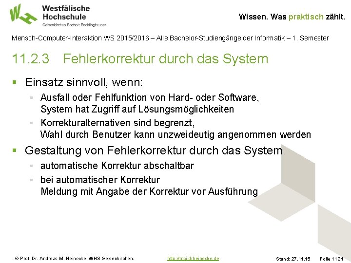 Wissen. Was praktisch zählt. Mensch-Computer-Interaktion WS 2015/2016 – Alle Bachelor-Studiengänge der Informatik – 1.