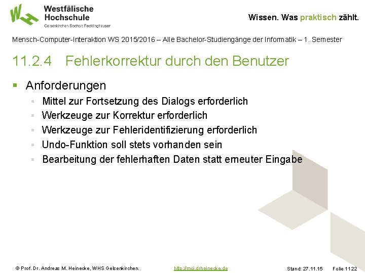 Wissen. Was praktisch zählt. Mensch-Computer-Interaktion WS 2015/2016 – Alle Bachelor-Studiengänge der Informatik – 1.