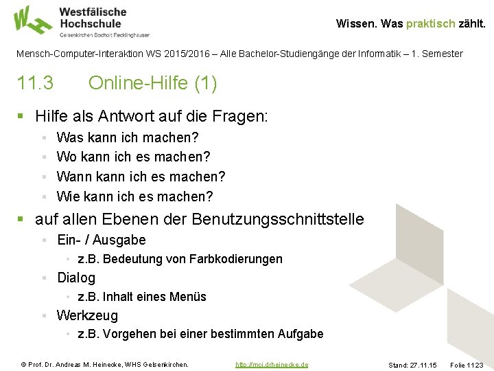 Wissen. Was praktisch zählt. Mensch-Computer-Interaktion WS 2015/2016 – Alle Bachelor-Studiengänge der Informatik – 1.