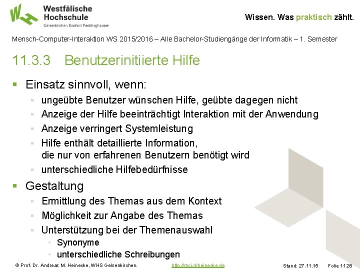 Wissen. Was praktisch zählt. Mensch-Computer-Interaktion WS 2015/2016 – Alle Bachelor-Studiengänge der Informatik – 1.