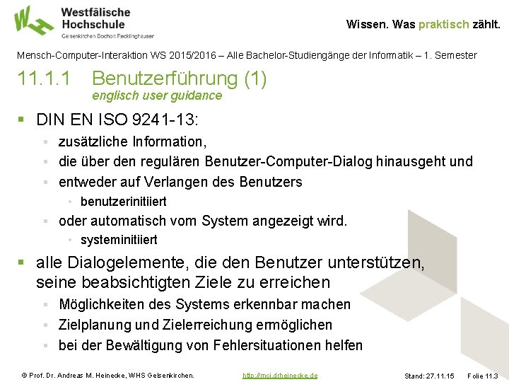 Wissen. Was praktisch zählt. Mensch-Computer-Interaktion WS 2015/2016 – Alle Bachelor-Studiengänge der Informatik – 1.