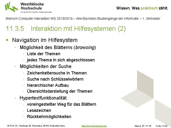 Wissen. Was praktisch zählt. Mensch-Computer-Interaktion WS 2015/2016 – Alle Bachelor-Studiengänge der Informatik – 1.