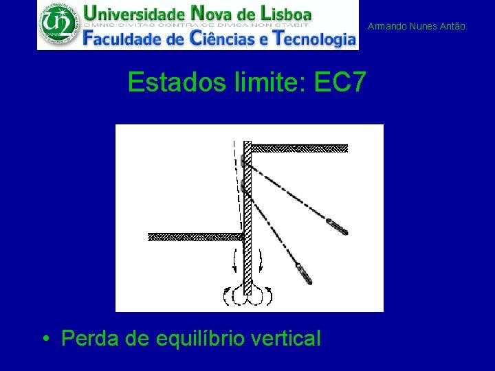 Armando Nunes Antão Estados limite: EC 7 • Perda de equilíbrio vertical 