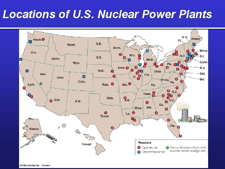 Locations of U. S. Nuclear Power Plants 