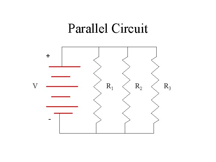 Parallel Circuit + V R 1 - R 2 R 3 