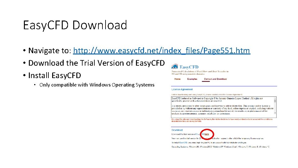 Easy. CFD Download • Navigate to: http: //www. easycfd. net/index_files/Page 551. htm • Download