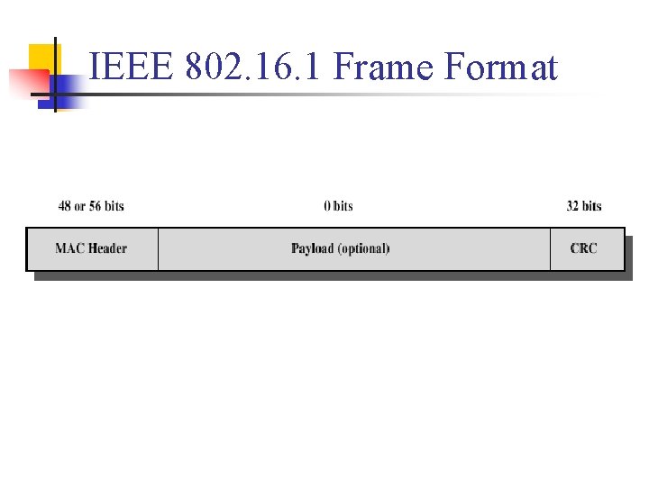 IEEE 802. 16. 1 Frame Format 