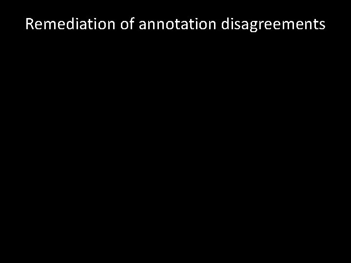 Remediation of annotation disagreements 