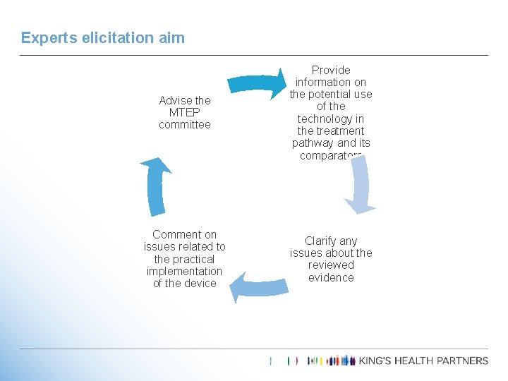Experts elicitation aim Advise the MTEP committee Provide information on the potential use of