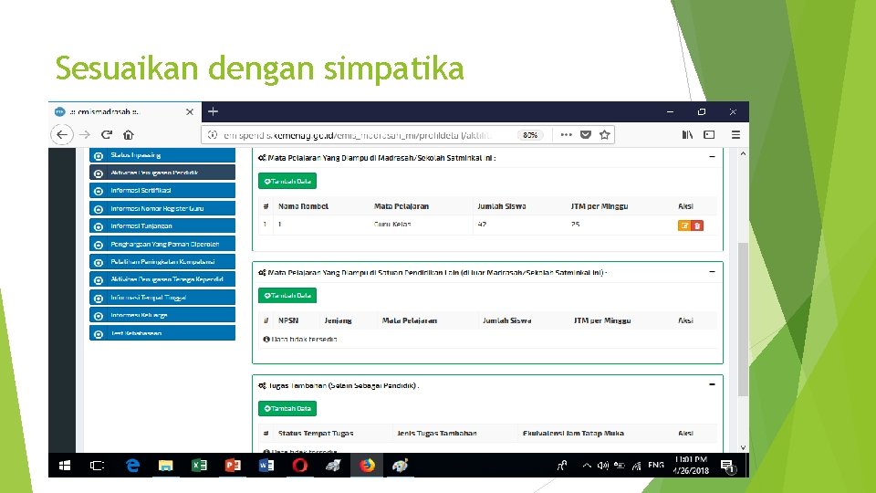 Sesuaikan dengan simpatika 