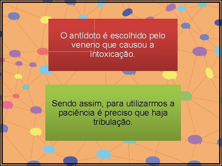 O antídoto é escolhido pelo veneno que causou a intoxicação. Sendo assim, para utilizarmos O antídoto é escolhido pelo veneno que causou a intoxicação. Sendo assim, para utilizarmos