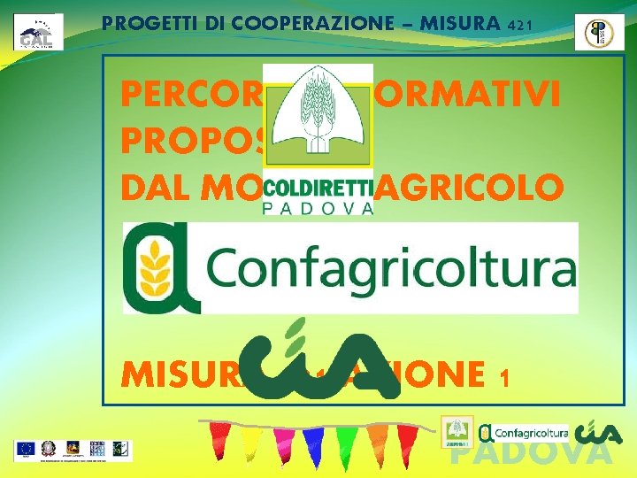 PROGETTI DI COOPERAZIONE – MISURA 421 PERCORSI INFORMATIVI PROPOSTI DAL MONDO AGRICOLO MISURA 331