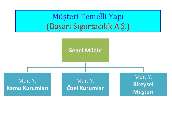 Müşteri Temelli Yapı (Başarı Sigortacılık A. Ş. ) Genel Müdür Mdr. Y. Kamu Kurumları