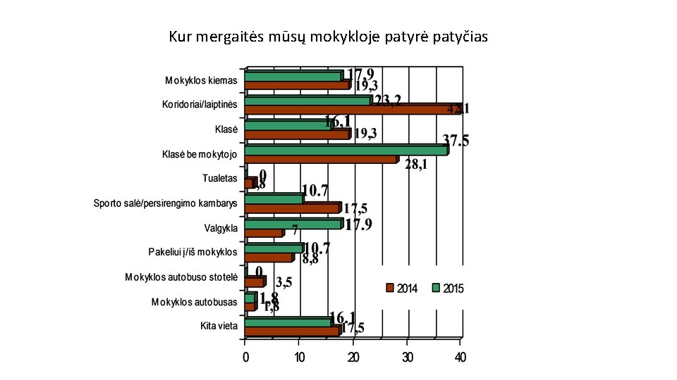 Kur mergaitės mūsų mokykloje patyrė patyčias 