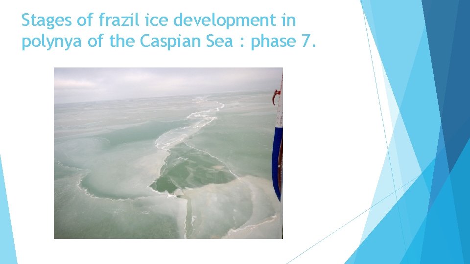 Stages of frazil ice development in polynya of the Caspian Sea : phase 7.