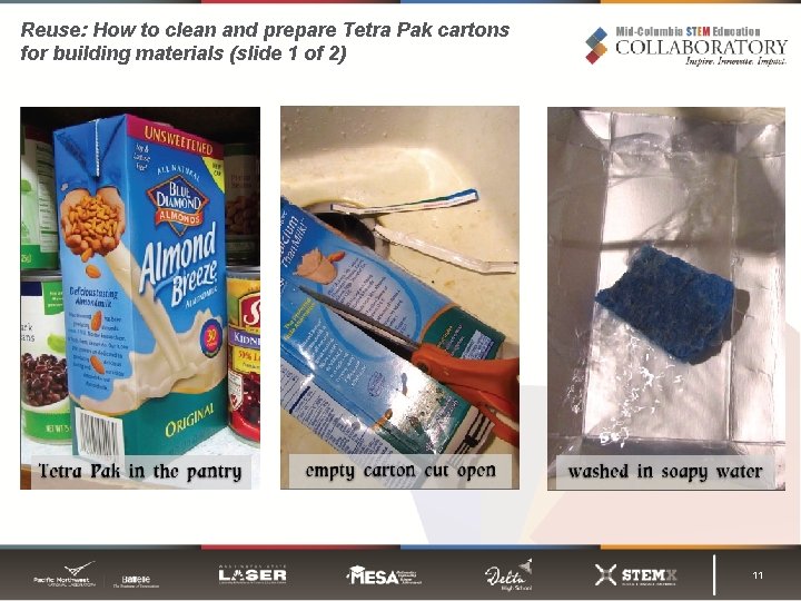 Reuse: How to clean and prepare Tetra Pak cartons for building materials (slide 1