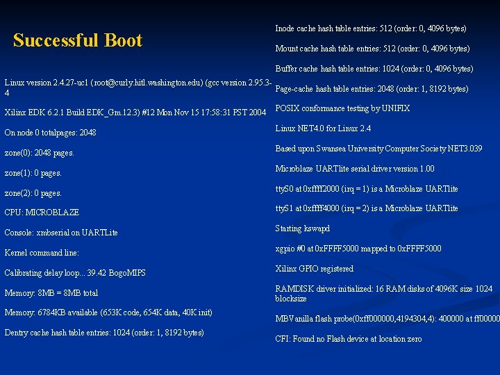 Successful Boot Inode cache hash table entries: 512 (order: 0, 4096 bytes) Mount cache Successful Boot Inode cache hash table entries: 512 (order: 0, 4096 bytes) Mount cache