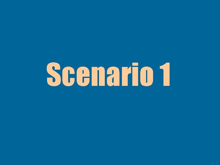 Scenario 1 