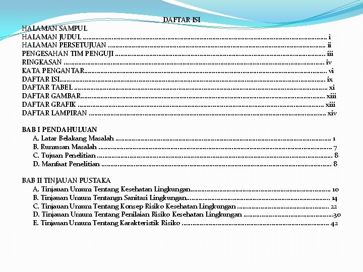 DAFTAR ISI HALAMAN SAMPUL HALAMAN JUDUL. . . . . . . . .