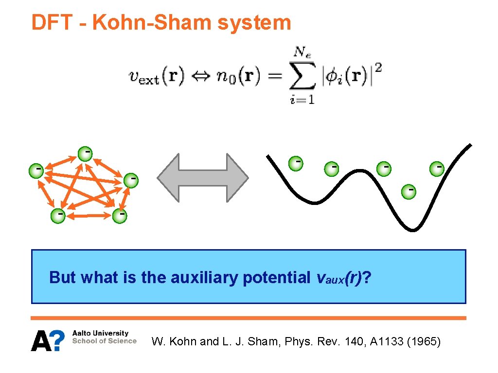 DFT - Kohn-Sham system - - - - But what is the auxiliary potential