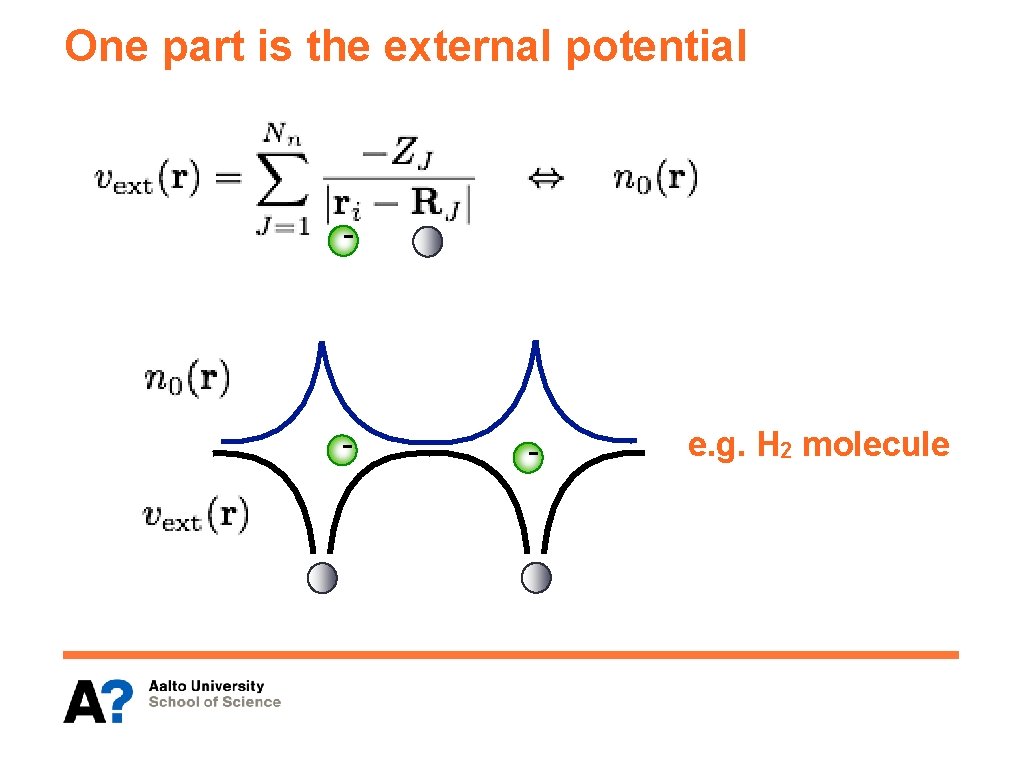 One part is the external potential - - - e. g. H 2 molecule