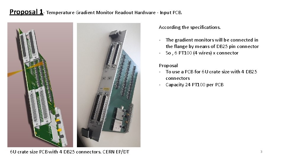 Proposal 1 - Temperature Gradient Monitor Readout Hardware - Input PCB. According the specifications.