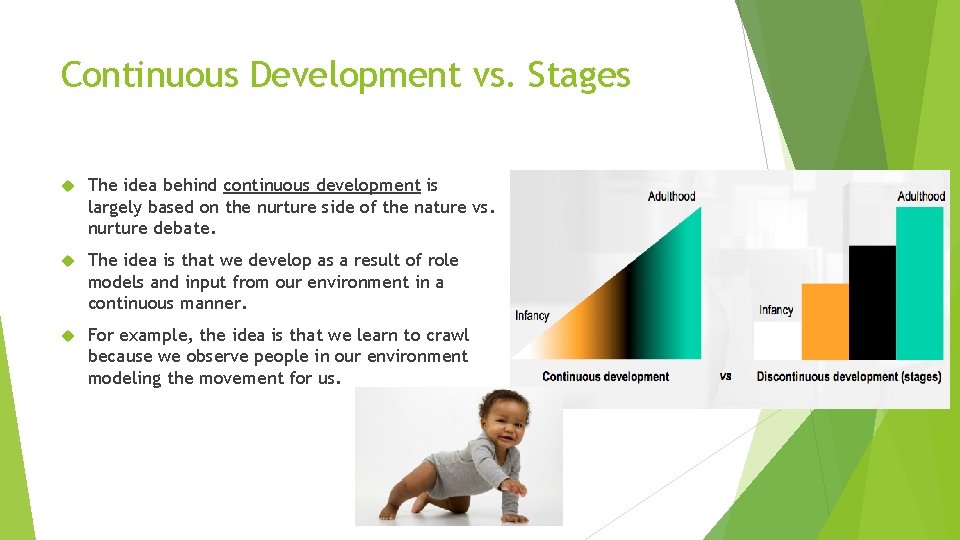 Continuous Development vs. Stages The idea behind continuous development is largely based on the