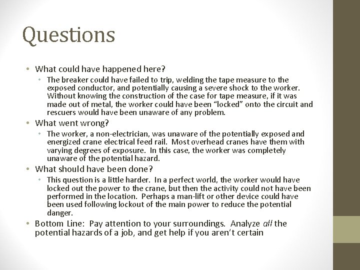 Questions • What could have happened here? • The breaker could have failed to Questions • What could have happened here? • The breaker could have failed to