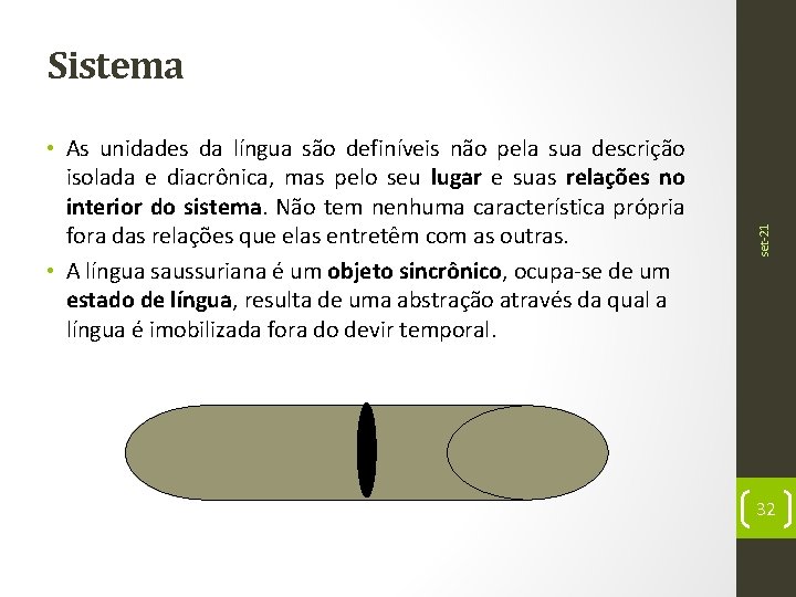  • As unidades da língua são definíveis não pela sua descrição isolada e