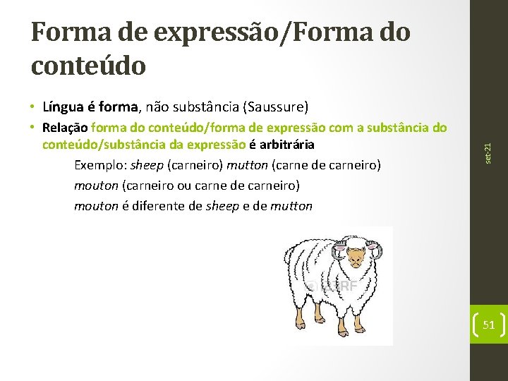 Forma de expressão/Forma do conteúdo • Relação forma do conteúdo/forma de expressão com a