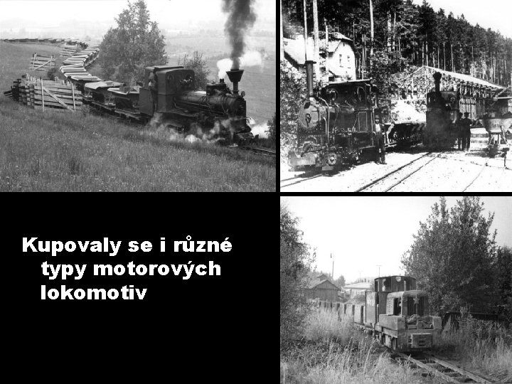 Kupovaly se i různé typy motorových lokomotiv 