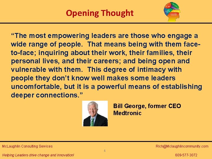 Opening Thought “The most empowering leaders are those who engage a wide range of