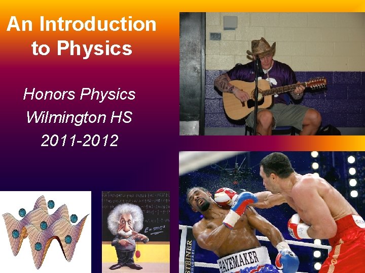 An Introduction to Physics Honors Physics Wilmington HS 2011 -2012 