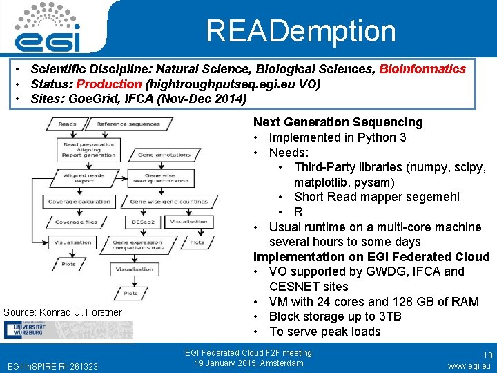 READemption • Scientific Discipline: Natural Science, Biological Sciences, Bioinformatics • Status: Production (hightroughputseq. egi.